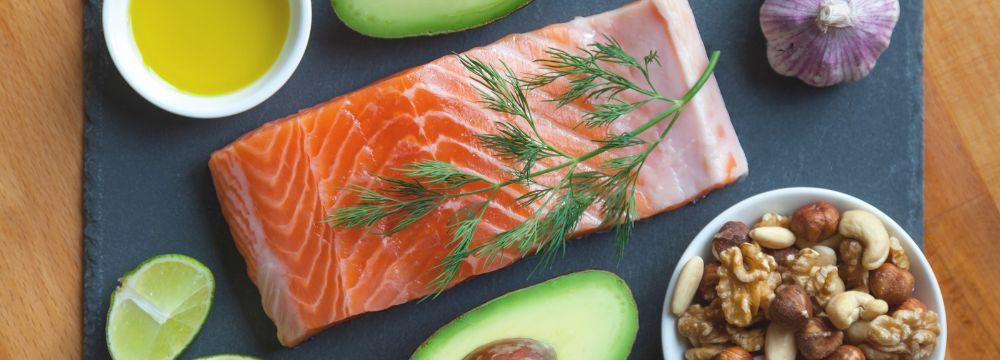 Array of healthy fats on plate